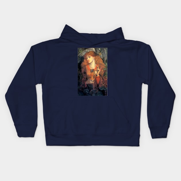 The Damsel of the Holy Grail - Dante Gabriel Rossetti Kids Hoodie by forgottenbeauty